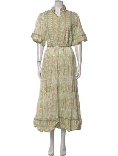 Pre-owned Sue Sartor Floral Print Long Dress In Multi