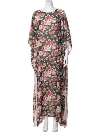 Pre-owned Sue Sartor Floral Print Long Dress In Multi