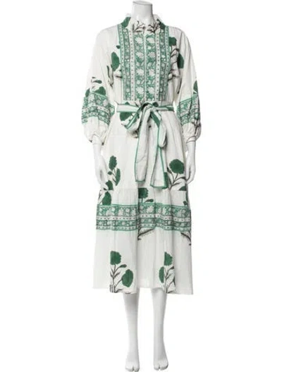 Pre-owned Sue Sartor Floral Print Long Dress In Multi