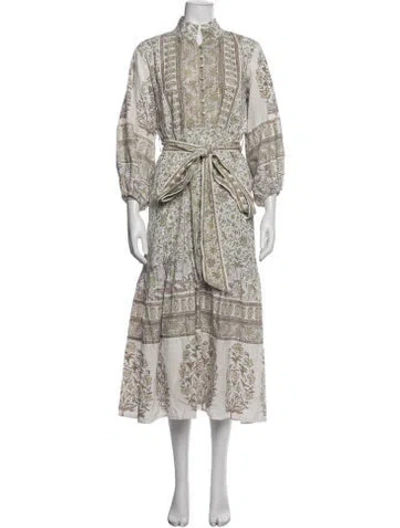 Pre-owned Sue Sartor Floral Print Long Dress In Multicolor