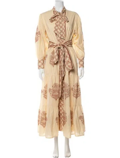 Pre-owned Sue Sartor Floral Print Long Dress In Multicolor