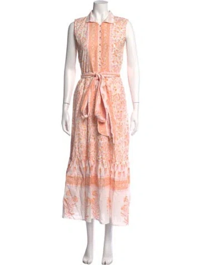 Pre-owned Sue Sartor Floral Print Long Dress In Pink