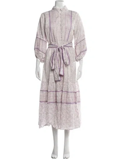 Pre-owned Sue Sartor Floral Print Long Dress In Pink
