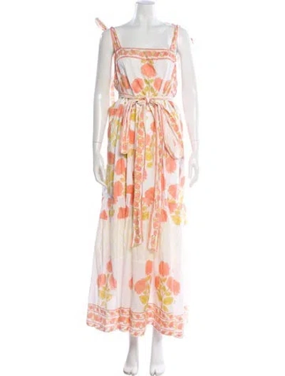 Pre-owned Sue Sartor Floral Print Midi Length Dress In Multi