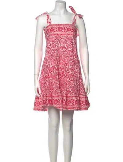 Pre-owned Sue Sartor Floral Print Mini Dress In Pink