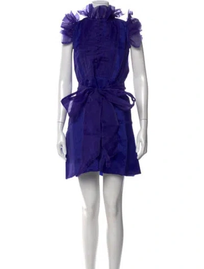 Pre-owned Sue Sartor Mini Dress In Purple