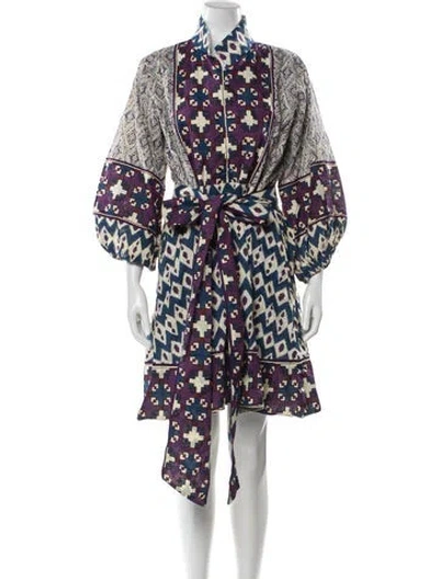 Pre-owned Sue Sartor Printed Knee-length Dress W/ Tags In Multi