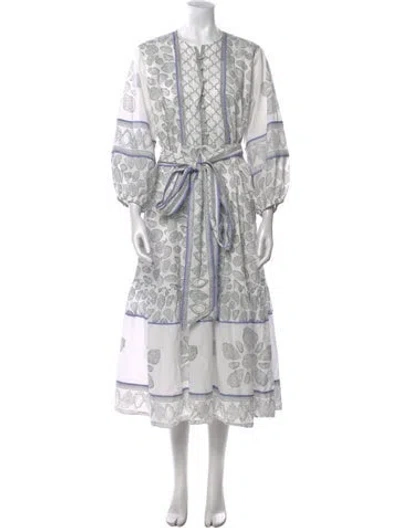 Pre-owned Sue Sartor Printed Long Dress In Multi