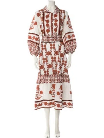 Pre-owned Sue Sartor Printed Long Dress In Multi