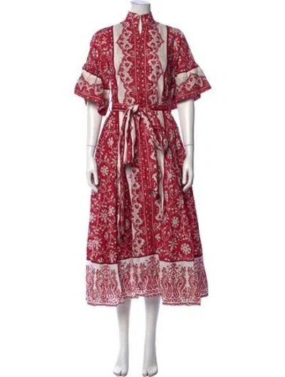 Pre-owned Sue Sartor Printed Long Dress In Multi