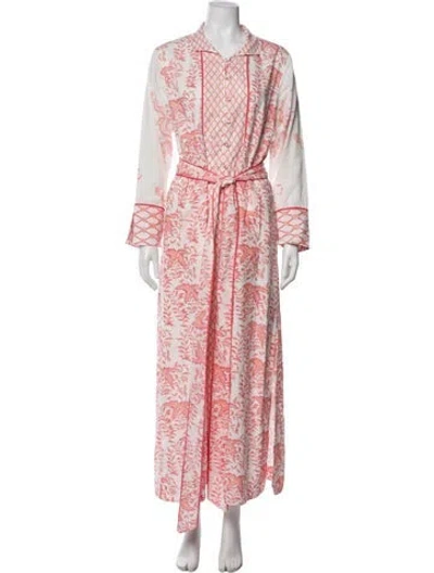 Pre-owned Sue Sartor Printed Long Dress In Pink