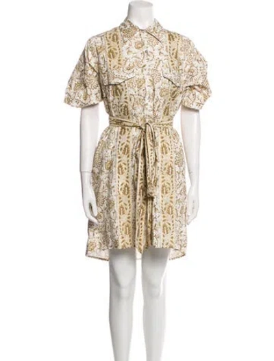Pre-owned Sue Sartor Printed Mini Dress In Neutral