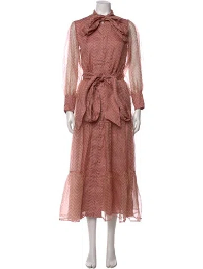Pre-owned Sue Sartor Silk Long Dress In Pink