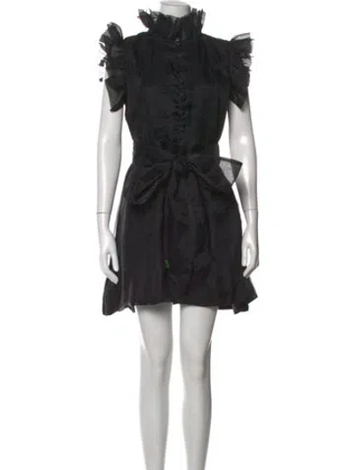 Pre-owned Sue Sartor Silk Mini Dress In Black