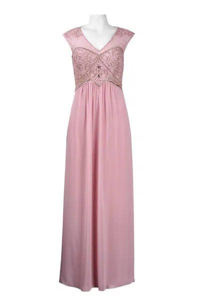 Sue Wong Cap Sleeve Embellished A-line Dress In Orchid In Pink