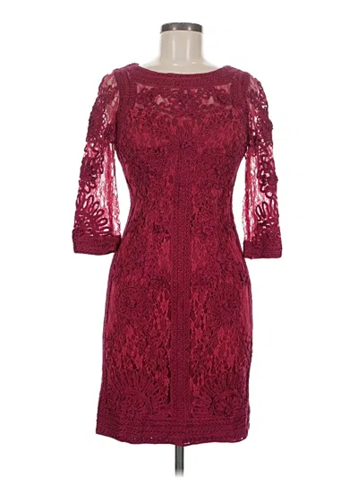 Pre-owned Sue Wong Cocktail Dress In Burgundy