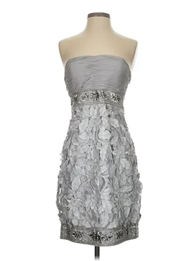 Pre-owned Sue Wong Cocktail Dress In Silver