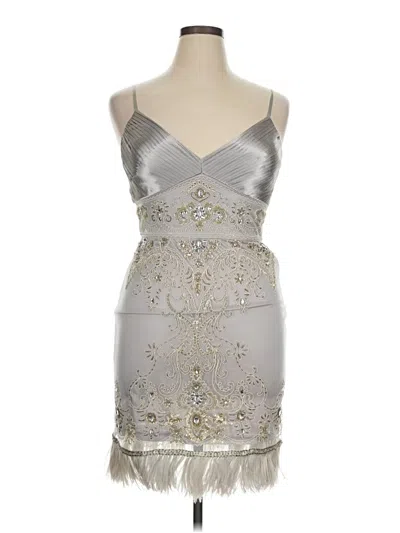 Pre-owned Sue Wong Cocktail Dress In Silver