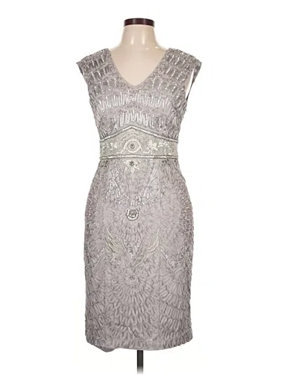 Pre-owned Sue Wong Cocktail Dress In Silver