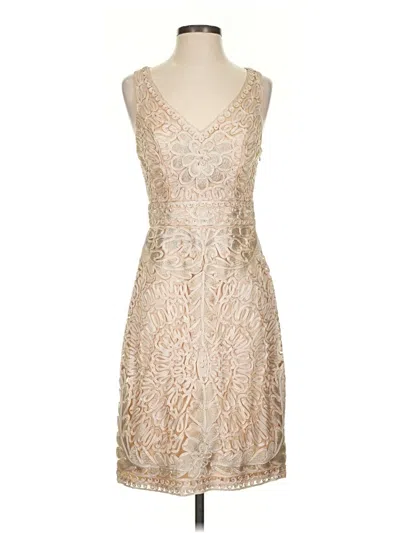 Pre-owned Sue Wong Cocktail Dress In Tan