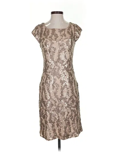 Pre-owned Sue Wong Cocktail Dress In Tan