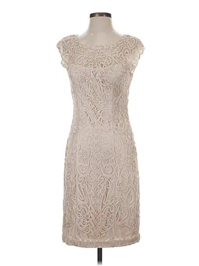 Pre-owned Sue Wong Cocktail Dress In Tan