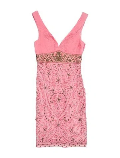 Pre-owned Sue Wong Floral Print Long Dress In Pink