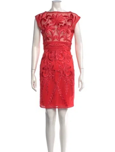 Pre-owned Sue Wong Floral Print Mini Dress In Pink