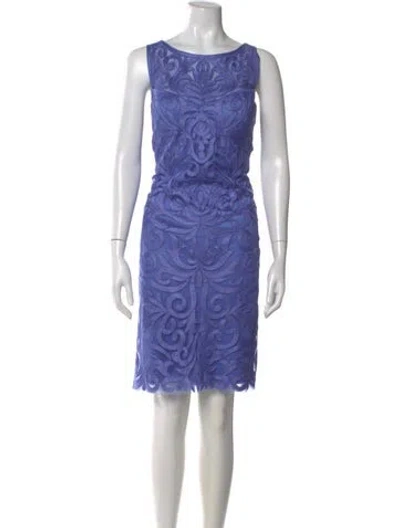 Pre-owned Sue Wong Lace Pattern Knee-length Dress In Purple