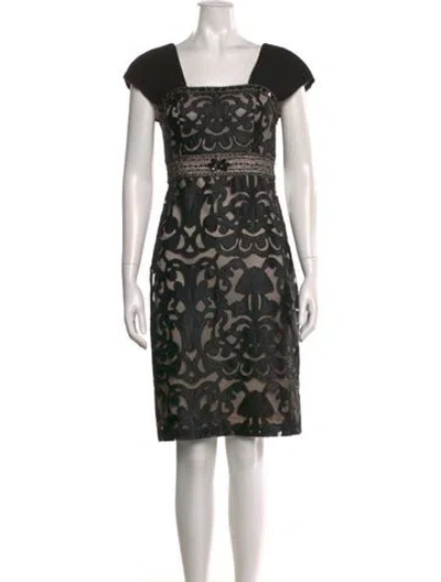 Pre-owned Sue Wong Lace Pattern Knee-length Dress W/ Tags In Black