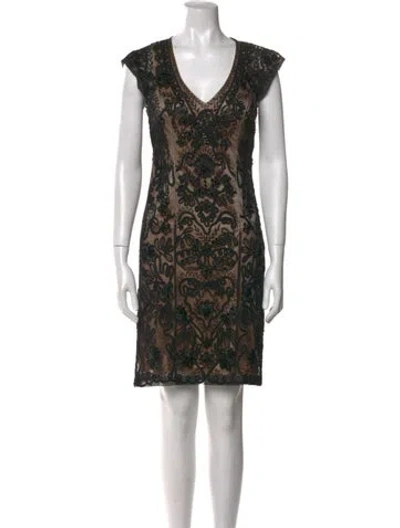 Pre-owned Sue Wong Nylon Knee-length Dress In Black