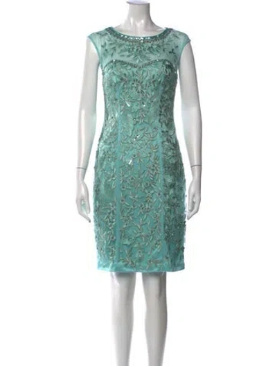 Pre-owned Sue Wong Nylon Knee-length Dress In Blue
