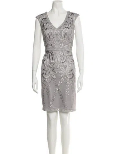 Pre-owned Sue Wong Nylon Knee-length Dress In Gray