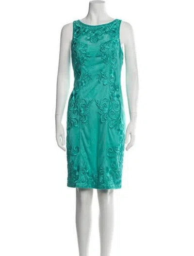 Pre-owned Sue Wong Nylon Knee-length Dress In Green