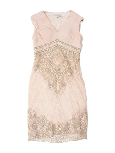 Pre-owned Sue Wong Nylon Knee-length Dress In Neutrals