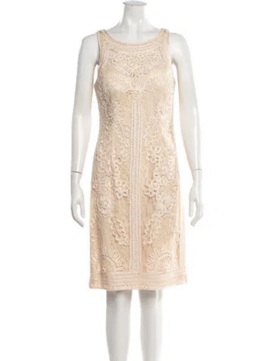 Pre-owned Sue Wong Nylon Knee-length Dress In Neutrals
