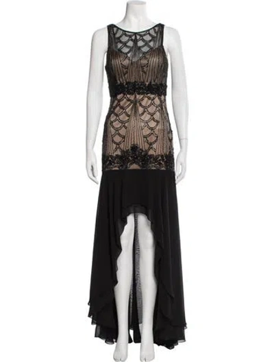 Pre-owned Sue Wong Nylon Long Dress In Black