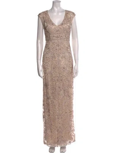 Pre-owned Sue Wong Nylon Long Dress In Neutral