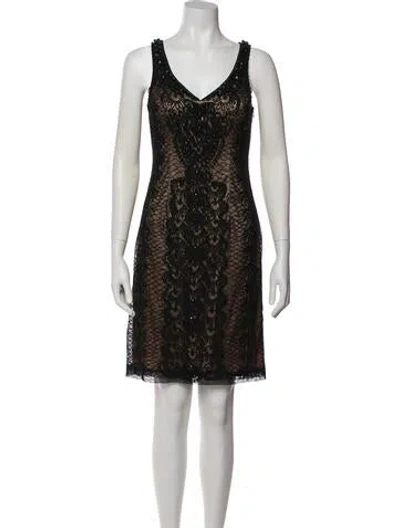 Pre-owned Sue Wong Nylon Mini Dress In Black