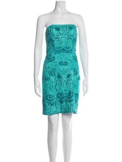 Pre-owned Sue Wong Nylon Mini Dress In Blue