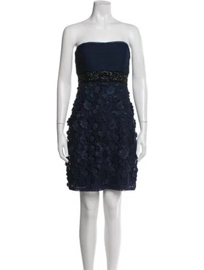 Pre-owned Sue Wong Nylon Mini Dress In Blue
