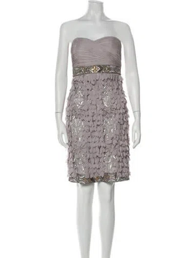 Pre-owned Sue Wong Nylon Mini Dress In Gray