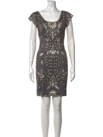 Pre-owned Sue Wong Nylon Mini Dress In Grey