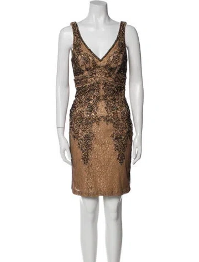 Pre-owned Sue Wong Nylon Mini Dress In Neutral