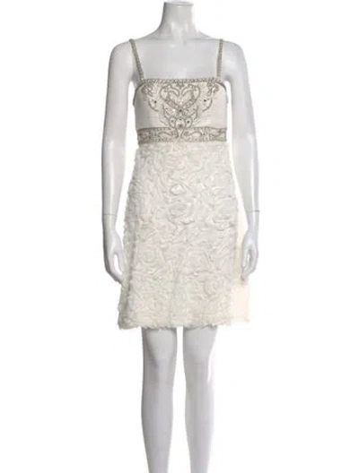 Pre-owned Sue Wong Nylon Mini Dress In Neutral