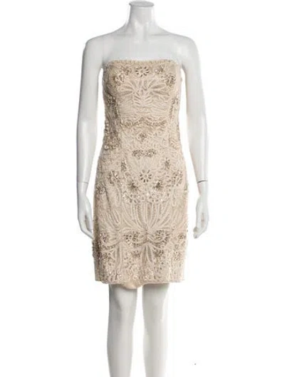 Pre-owned Sue Wong Nylon Mini Dress In Neutral
