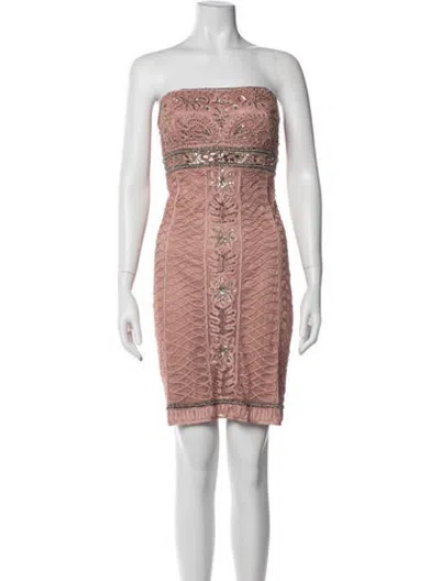 Pre-owned Sue Wong Nylon Mini Dress In Pink