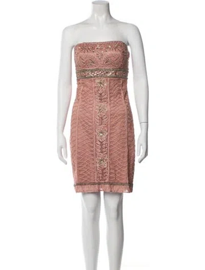 Pre-owned Sue Wong Nylon Mini Dress W/ Tags In Pink