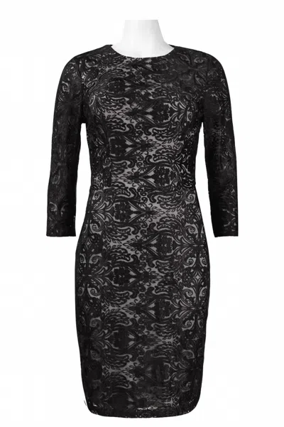 Sue Wong Ornament Motif Open-back Dress In Black