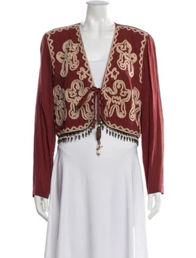 Pre-owned Sue Wong Patterned Jacket In Red